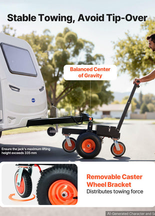 Electric Trailer Dolly, 3600 lbs Capacity 800W 600 lbs Tongue Load, for RV Campers, Cargo, Utility & Boat Trailers, 2 in & 1-7/8 in Hitch Balls, Moving & Positioning Trailers, Heavy-Duty Steel