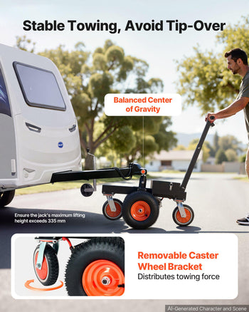 Electric Trailer Dolly, 3600 lbs Capacity 800W 600 lbs Tongue Load, for RV Campers, Cargo, Utility & Boat Trailers, 2 in & 1-7/8 in Hitch Balls, Moving & Positioning Trailers, Heavy-Duty Steel