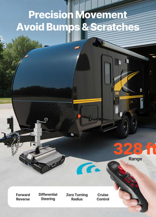 Electric Trailer Mover, 9000 lbs Max Towing Capacity, Remote-Controlled Trailer Mover with 328 ft Wireless Range, Motorised Camper Trolley Kit Fits for Camper RV Caravan Boat Trailer Jack