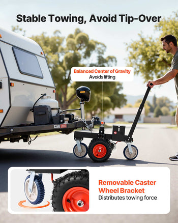 Electric Trailer Dolly, 3600 lbs Max Trailer Weight 600 lbs Max Tongue Weight, DC 24V 800W Motorized Trailer Dolly with 2 & 1-7/8 Inch Hitch Balls for RV Campers, Cargo & Utility, Boat Trailers