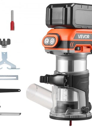 Cordless Wood Router, 18V Brushless, Compact Variable Speed Palm Router with Fixed Base, 1/4-Inch Collet, Edge Trimmer Tool for Woodworking, Compatible with Makita 18V Batteries (No Battery)