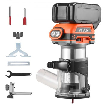 Cordless Wood Router, 18V Brushless, Compact Variable Speed Palm Router with Fixed Base, 1/4-Inch Collet, Edge Trimmer Tool for Woodworking, Compatible with Makita 18V Batteries (No Battery)