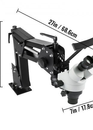 Micro Inlaid Mirror Multi-Directional Microscope with Spring Bracket Multi-Directional Micro-Setting Microscope Microscope Gem Diamond Setting Machine with Stand Jewelry Tools 7X-45X
