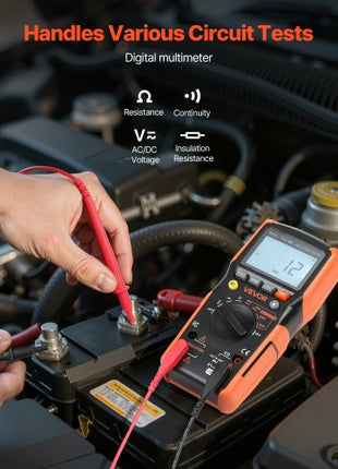 Digital Multimeter, 4000-Count TRMS Voltmeter Ohmmeter, 1000V AC/DC Voltage Tester with Switchable Auto/Manual Range for Voltage, Resistance, and Continuity Measurment