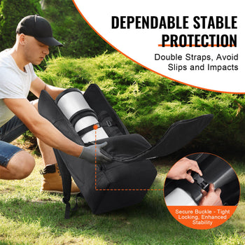Telescope Case, 29.9", Telescope Storage Backpack with Secure Strap, Pockets and Cozy Shoulder Traps, Shock-Absorbent Telescope Carrying Case for Optical Tube & Tripod, Counterweight Pocket