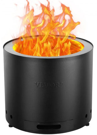 Smokeless Fire Pit Stove Bonfire, H: 15.4 in x Dia: 19.3 in ,Wood Burning Fireplaces with Removable Ash Pan, SUS430 Stainless Steel inner Portable Outdoor Firepit, for Outdoor Patio Camping