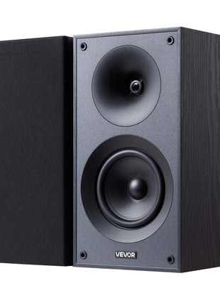 Passive Bookshelf Speaker, 300W, Book Shelf Stereo Speakers with 5.25-Inch Woofer and 1-Inch Tweeter, Detachable Grille, 65Hz-20KHz Frequency Response, Wooden Enclosure, for Home Theater (1 Pair)