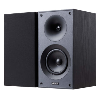 Passive Bookshelf Speaker, 300W, Book Shelf Stereo Speakers with 5.25-Inch Woofer and 1-Inch Tweeter, Detachable Grille, 65Hz-20KHz Frequency Response, Wooden Enclosure, for Home Theater (1 Pair)