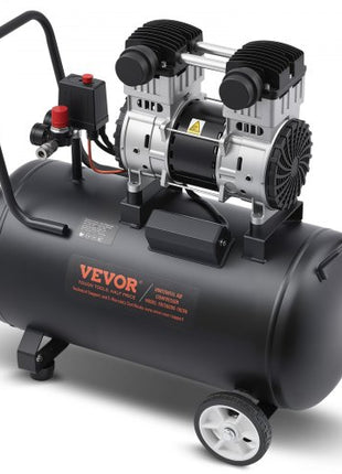 Air Compressor, 15 Gallon Steel Tank, 2HP 5.3 CFM@90 PSI Oil Free Air Compressor & Max. 125PSI Pressure, 78dB Ultra Quiet Portable Compressor, for Auto Repair, Tire Inflation, Spray Painting