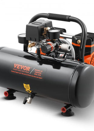 Air Compressor, 2 Gallon Steel Tank, 1HP 2.1 CFM 8bar Oil Free Air Compressor & Max. 120PSI Pressure, 81dB Ultra Quiet Portable Compressor, for Auto Repair, Tire Inflation, Spray Painting