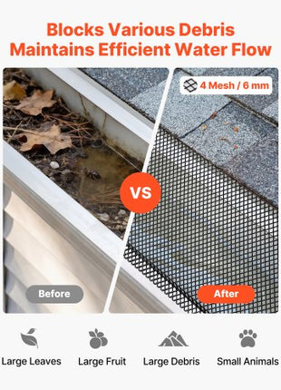 Gutter Guard, 6 in Powder-Coated Steel Gutter Screen, Heavy-Duty 75 ft Length, 0.04 in Thickness, Leaf Guard for Debris and Leaves, Easy DIY Install, Fits 6" Standard Systems, 25 Pack, Black