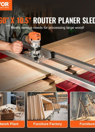 Router Sled, 60 inches, Portable and Adjustable Slab Flattening Jig DIY Woodworking Router Sled for Flattening Slabs for Wood Flattening, Home DIY