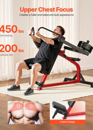 Incline Chest Fly and Rear Delt Fly Machine, 450 LBS Chest Machine, Adjustable Fitness Chest Bench Set, Home Gym Equipment for Upper Body Strength Training Machine
