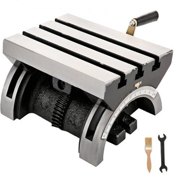Tilting Milling Table 7x5inch Tilting Angle Milling Machine 0-45°Adjustable Swivel Angle Plate with 3 T-slots and an Adjustable Crank Handle Heavy Duty Tilting Milling Machine for Grinding