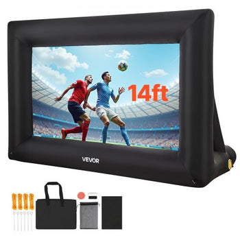 14FT Inflatable Projector Screen, Inflatable Movie Screen Outdoor with 120W Air Blower Projector Screen Oxford Fabric Material Blow Up Screen for Outdoor Backyard, Home Theater, Theme Party