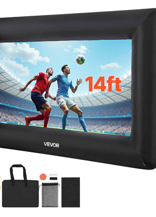 14FT Inflatable Projector Screen, Inflatable Movie Screen Outdoor with 120W Air Blower Projector Screen Oxford Fabric Material Blow Up Screen for Outdoor Backyard, Home Theater, Theme Party