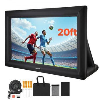 20FT Inflatable Projector Screen, Inflatable Movie Screen Outdoor with 250W Air Blower Projector Screen Oxford Fabric Material Blow Up Screen for Outdoor Backyard, Home Theater, Theme Party