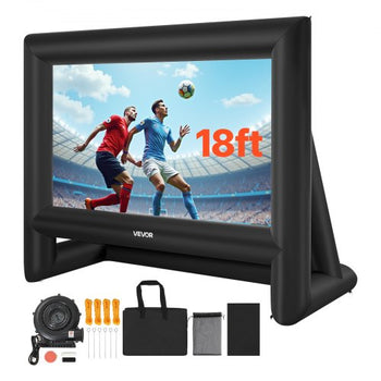 18FT Inflatable Movie Screen, Inflatable Projector Screen with Portable Storage Bag, 16:9 Easy Set Up Movie Projection for Outdoor Backyard, Home Theater, Theme Party