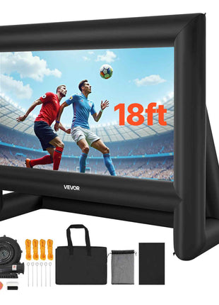 18FT Inflatable Movie Screen, Inflatable Projector Screen with Portable Storage Bag, 16:9 Easy Set Up Movie Projection for Outdoor Backyard, Home Theater, Theme Party