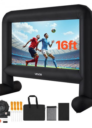 16FT Inflatable Movie Screen, Inflatable Projector Screen with Portable Storage Bag, 16:9 Easy Set Up Movie Projection for Outdoor Backyard, Home Theater, Theme Party