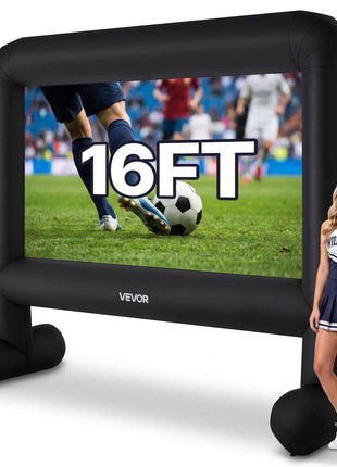 16FT Inflatable Movie Screen, Inflatable Projector Screen with Portable Storage Bag, 16:9 Easy Set Up Movie Projection for Outdoor Backyard, Home Theater, Theme Party