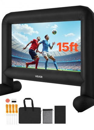 15FT Inflatable Movie Screen, Inflatable Projector Screen with Portable Storage Bag, 16:9 Easy Set Up Movie Projection for Outdoor Backyard, Home Theater, Theme Party
