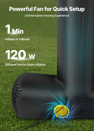 15FT Inflatable Movie Screen, Inflatable Projector Screen with Portable Storage Bag, 16:9 Easy Set Up Movie Projection for Outdoor Backyard, Home Theater, Theme Party