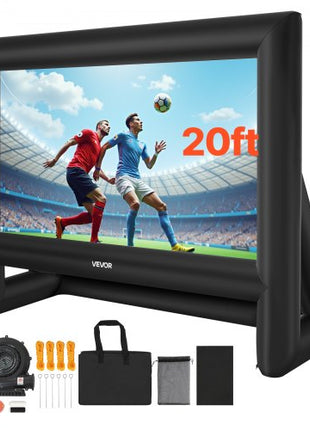 20FT Inflatable Movie Screen, Inflatable Projector Screen with Portable Storage Bag, 16:9 Easy Set Up Movie Projection for Outdoor Backyard, Home Theater, Theme Party