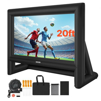 20FT Inflatable Movie Screen, Inflatable Projector Screen with Portable Storage Bag, 16:9 Easy Set Up Movie Projection for Outdoor Backyard, Home Theater, Theme Party