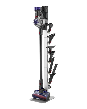 Vacuum Stand, Compatible with Dyson G5 V15 V12 V11 V10 V8 V7 V6 Series Upright Vacuums Cleaners & Accessories, Stable Vacuum Stand Holder with 6 Hooks and Non-slip Footpads, Gray