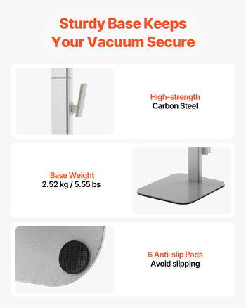 Vacuum Stand, Compatible with Dyson G5 V15 V12 V11 V10 V8 V7 V6 Series Upright Vacuums Cleaners & Accessories, Stable Vacuum Stand Holder with 6 Hooks and Non-slip Footpads, Gray
