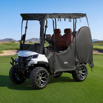 Golf Cart Cover, Visible Full-Enclosure 2&2+2 Passenger Golf Cart, 600D Waterproof Oxford Fabric Club Car Cover Fits Most Carts Club Car, Yamaha, EZGO, Honda, PVC Coating & Windproof Hook Design