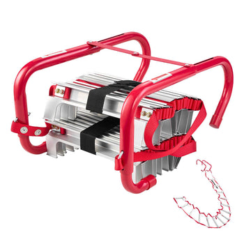 Fire Escape Ladder, 2-Story 13FT Retractable Emergency Fire Ladder, Lightweight Aluminum Alloy Safety Escape Ladders with Sturdy Polyester Strap, Anti-Slip Rung & Wide Steps, 1000LBS Max Loading