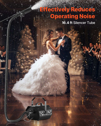 Snow Machine, 1300W Super Silent Snow Maker, Portable Wireless Remote Control Snowmaking Machine, Outdoor & Indoor Snowflake Maker for Xmas Party Wedding Stages Mall Snowflake Effects Decor