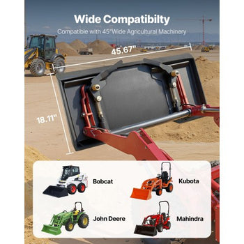 3/8 in Skid Steer Mount Plate, Universal Quick Attach Mount Plate, Easy to Bolt, 7000lbs Load Capacity, Heavy Duty Steel Loader Plates Compatible with Kubota Bobcat Skid Steers & Tractors