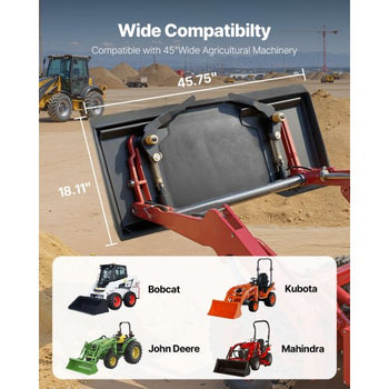 1/4 in Skid Steer Mount Plate, Universal Quick Attach Mount Plate, Easy to Bolt, 3000lbs Load Capacity, Heavy Duty Steel Loader Plates Compatible with Kubota Bobcat Skid Steers & Tractors