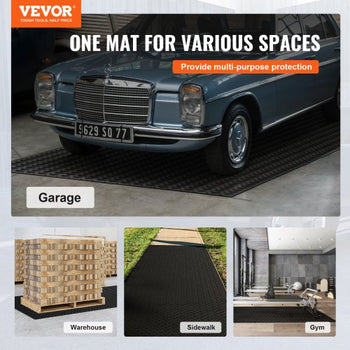 Diamond-Plate Rubber Flooring Roll, 3 mm x 4 ft x 10 ft Garage Floor Mat, SBR Rubber Garage Flooring Roll, Easy to Clean, Diamond Plate Rubber Mat for Under Cars, Garage Industry Gym, Black