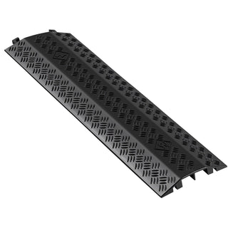 Drop Over Cable Cover, 17,500 lbs/Axle Load Capacity, 2 Channel Heavy Duty Floor Cord Cover, Cable Hose Protector Ramp, for Indoor, High Walking Traffic Areas, Home, Office, Warehouse, 1 Pack