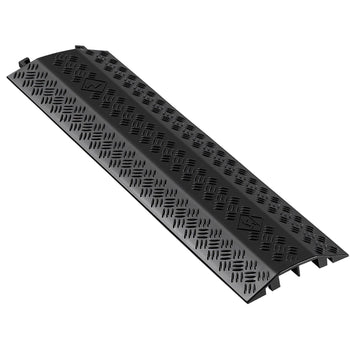 Drop Over Cable Cover, 17,500 lbs/Axle Load Capacity, 2 Channel Heavy Duty Floor Cord Cover, Cable Hose Protector Ramp, for Indoor, High Walking Traffic Areas, Home, Office, Warehouse, 1 Pack