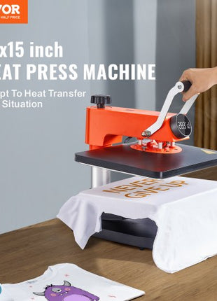 5-in-1 Heat Press Machine, 12" x 15" Fast Heating, 360 Swing Away Digital Sublimation Transfer, T-Shirt Vinyl Transfer Printer for Banners Canvas Bag Shirts Pillow Cups  Tested to UL Standards