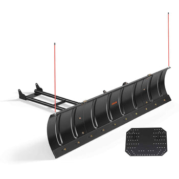 Snow Plow Kit 43 in/72 in Width Adjustable Universal Plow Attachment, for Most ATVs and UTVs, Height & Left-Right Adjustable, 3 Mount Options, Steel ATV Scrape Blade, Efficient Snows Clearing