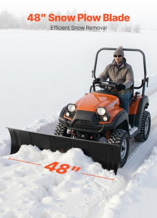 Snow Plow Kit, 48in Universal Snow Plow Attachment, Height & Left-Right Adjustable, Quick To Detach, Steel ATV Scrape Blade, 3 Mount Options, Efficient Snows Clearing, for Most ATVs & UTVs