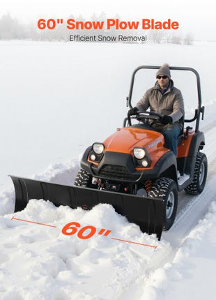 Snow Plow Kit, 60in Universal Snow Plow Attachment, Height & Left-Right Adjustable, Quick To Detach, Steel ATV Scrape Blade, 3 Mount Options, Efficient Snows Clearing, for Most ATVs & UTVs