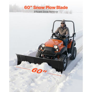 Snow Plow Kit, 60in Universal Snow Plow Attachment, Height & Left-Right Adjustable, Quick To Detach, Steel ATV Scrape Blade, 3 Mount Options, Efficient Snows Clearing, for Most ATVs & UTVs