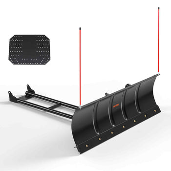 Snow Plow Kit 48 in Universal Plow Attachment 3 Mount Options Black, for Most ATVs and UTVs, Height & Left-Right Adjustable, Quick to Detach, Steel ATV Scrape Blade, Efficient Snows Clearing