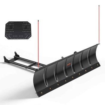 Snow Plow Kit 60 in Universal Plow Attachment 3 Mount Options Black, for Most ATVs and UTVs, Height & Left-Right Adjustable, Quick to Detach, Steel ATV Scrape Blade, Efficient Snows Clearing