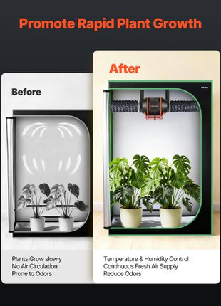 Inline Duct Fan, 205 CFM 4 inch EC Motor Exhaust Ventilation Fan with 10-Speed, PWM Controller, App Control, Temperature Humidity Sensor, Cooling for Grow Tent, Indoor Gardening, Hydroponics