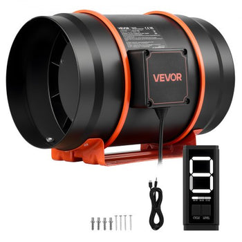 Inline Duct Fan, 807 CFM 8 inch EC Motor Ventilation Fan with 3-Speed Circulation, 10-Speed PWM Controller, Timer-Controlled Operation, Cooling for Grow Tents, Indoor Gardening, Hydroponics