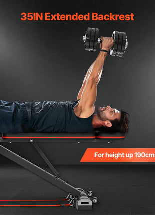 Weight Bench, 800lbs Adjustable Weight Bench Press for Full Body Workout, Exercise Sit up Bench for Home Gym Strength Training, Flat Bench with with Leg Extension, Preacher Pad, Fast Adjustment
