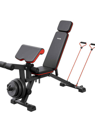 Weight Bench, 800lbs Adjustable Weight Bench Press for Full Body Workout, Exercise Sit up Bench for Home Gym Strength Training, Flat Bench with with Leg Extension, Preacher Pad, Fast Adjustment